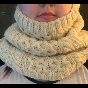 Handmade Fisherman knit cabled cowl